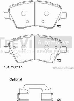 Trevi Automotive PF1501 - Komplet Pločica, disk-kočnica www.molydon.hr