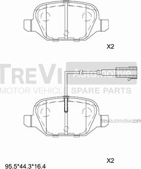 Trevi Automotive PF1514 - Komplet Pločica, disk-kočnica www.molydon.hr