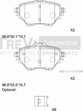 Trevi Automotive PF1511 - Komplet Pločica, disk-kočnica www.molydon.hr