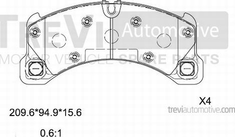 Trevi Automotive PF1518 - Komplet Pločica, disk-kočnica www.molydon.hr