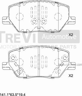 Trevi Automotive PF1512 - Komplet Pločica, disk-kočnica www.molydon.hr