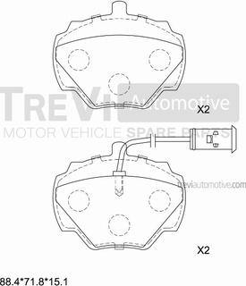 Trevi Automotive PF1517 - Komplet Pločica, disk-kočnica www.molydon.hr