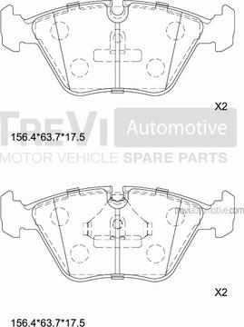 Trevi Automotive PF1580 - Komplet Pločica, disk-kočnica www.molydon.hr