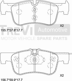 Trevi Automotive PF1531 - Komplet Pločica, disk-kočnica www.molydon.hr