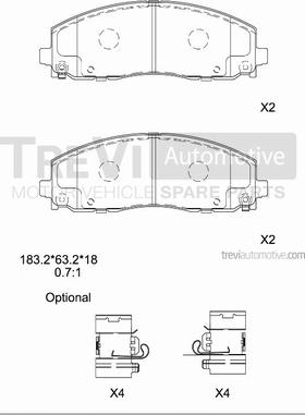 Trevi Automotive PF1525 - Komplet Pločica, disk-kočnica www.molydon.hr