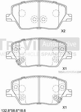 Trevi Automotive PF1526 - Komplet Pločica, disk-kočnica www.molydon.hr