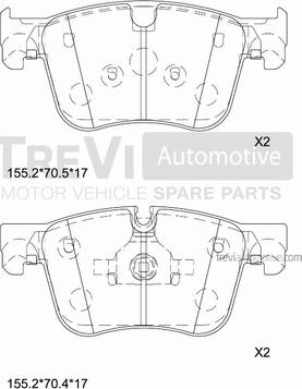 Trevi Automotive PF1521 - Komplet Pločica, disk-kočnica www.molydon.hr