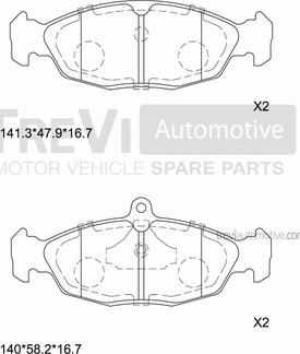 Trevi Automotive PF1571 - Komplet Pločica, disk-kočnica www.molydon.hr