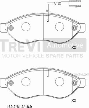 Trevi Automotive PF1649 - Komplet Pločica, disk-kočnica www.molydon.hr