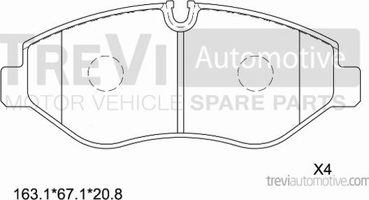 Trevi Automotive PF1644 - Komplet Pločica, disk-kočnica www.molydon.hr