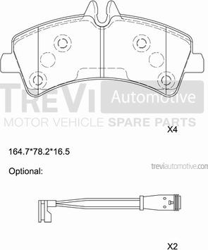 Trevi Automotive PF1645 - Komplet Pločica, disk-kočnica www.molydon.hr