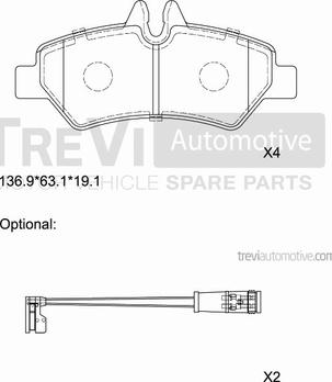 Trevi Automotive PF1646 - Komplet Pločica, disk-kočnica www.molydon.hr