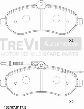 Trevi Automotive PF1641 - Komplet Pločica, disk-kočnica www.molydon.hr