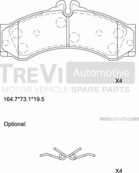 Trevi Automotive PF1647 - Komplet Pločica, disk-kočnica www.molydon.hr