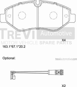 Trevi Automotive PF1659 - Komplet Pločica, disk-kočnica www.molydon.hr