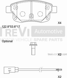 Trevi Automotive PF1654 - Komplet Pločica, disk-kočnica www.molydon.hr