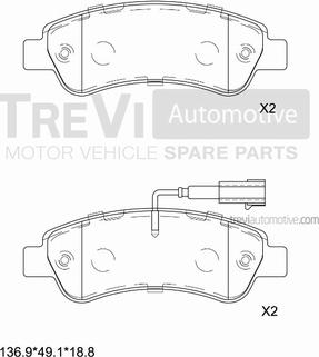 Trevi Automotive PF1651 - Komplet Pločica, disk-kočnica www.molydon.hr