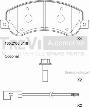 Trevi Automotive PF1653 - Komplet Pločica, disk-kočnica www.molydon.hr