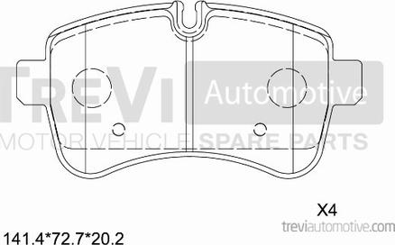 Trevi Automotive PF1657 - Komplet Pločica, disk-kočnica www.molydon.hr