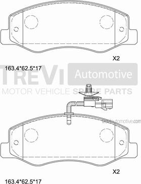 Trevi Automotive PF1669 - Komplet Pločica, disk-kočnica www.molydon.hr