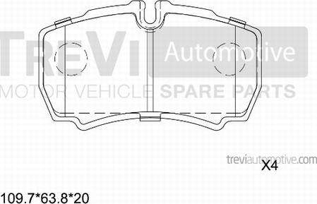 Trevi Automotive PF1661 - Komplet Pločica, disk-kočnica www.molydon.hr