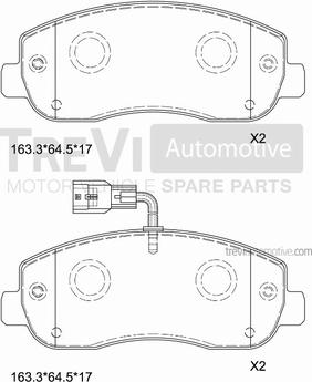 Trevi Automotive PF1667 - Komplet Pločica, disk-kočnica www.molydon.hr