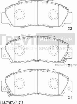 Trevi Automotive PF1604 - Komplet Pločica, disk-kočnica www.molydon.hr