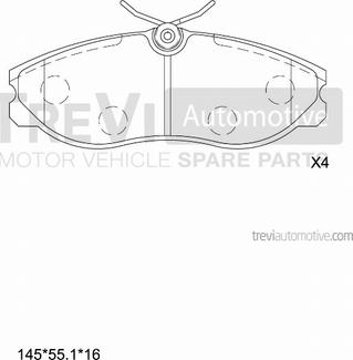 Trevi Automotive PF1605 - Komplet Pločica, disk-kočnica www.molydon.hr