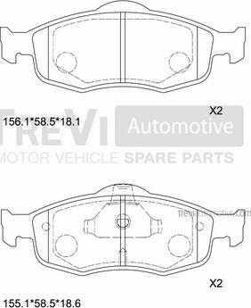 Trevi Automotive PF1601 - Komplet Pločica, disk-kočnica www.molydon.hr