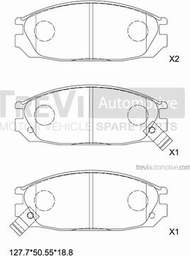 Trevi Automotive PF1608 - Komplet Pločica, disk-kočnica www.molydon.hr