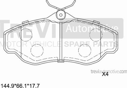 Trevi Automotive PF1612 - Komplet Pločica, disk-kočnica www.molydon.hr