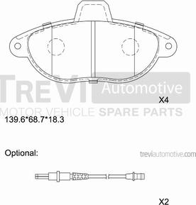 Trevi Automotive PF1617 - Komplet Pločica, disk-kočnica www.molydon.hr