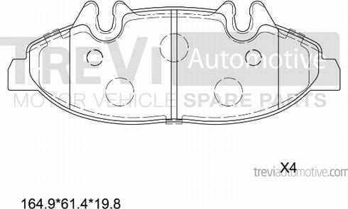 Trevi Automotive PF1631 - Komplet Pločica, disk-kočnica www.molydon.hr