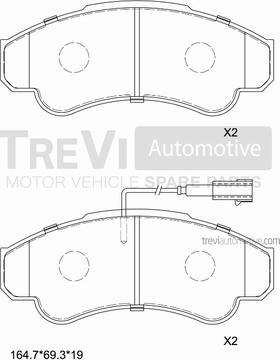 Trevi Automotive PF1629 - Komplet Pločica, disk-kočnica www.molydon.hr