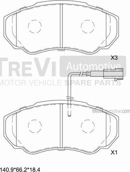 Trevi Automotive PF1628 - Komplet Pločica, disk-kočnica www.molydon.hr