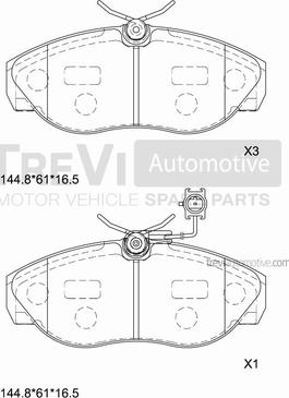 Trevi Automotive PF1679 - Komplet Pločica, disk-kočnica www.molydon.hr