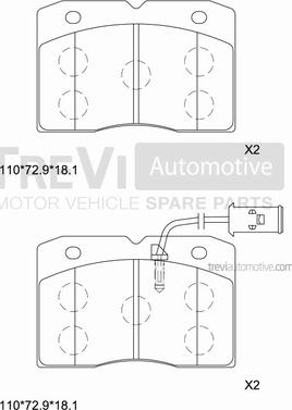 Trevi Automotive PF1678 - Komplet Pločica, disk-kočnica www.molydon.hr