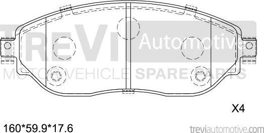 Trevi Automotive PF1673 - Komplet Pločica, disk-kočnica www.molydon.hr