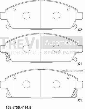 Trevi Automotive PF1046 - Komplet Pločica, disk-kočnica www.molydon.hr