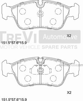 Trevi Automotive PF1055 - Komplet Pločica, disk-kočnica www.molydon.hr