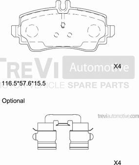 Trevi Automotive PF1057 - Komplet Pločica, disk-kočnica www.molydon.hr