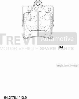 Trevi Automotive PF1064 - Komplet Pločica, disk-kočnica www.molydon.hr