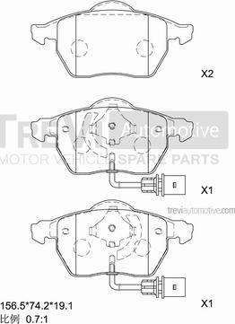 Trevi Automotive PF1065 - Komplet Pločica, disk-kočnica www.molydon.hr