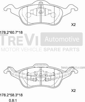 Trevi Automotive PF1061 - Komplet Pločica, disk-kočnica www.molydon.hr