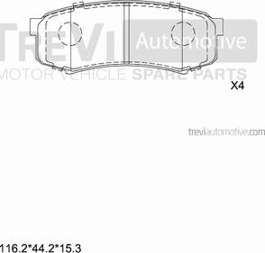 Trevi Automotive PF1007 - Komplet Pločica, disk-kočnica www.molydon.hr