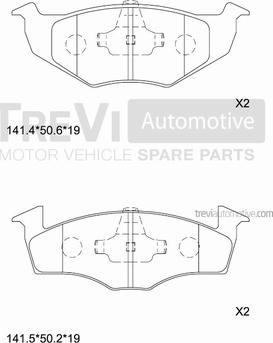 Trevi Automotive PF1013 - Komplet Pločica, disk-kočnica www.molydon.hr