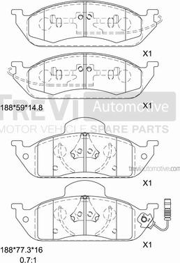 Trevi Automotive PF1086 - Komplet Pločica, disk-kočnica www.molydon.hr