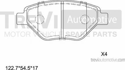 Trevi Automotive PF1088 - Komplet Pločica, disk-kočnica www.molydon.hr