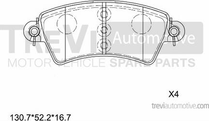 Trevi Automotive PF1075 - Komplet Pločica, disk-kočnica www.molydon.hr