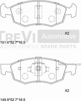 Trevi Automotive PF1076 - Komplet Pločica, disk-kočnica www.molydon.hr